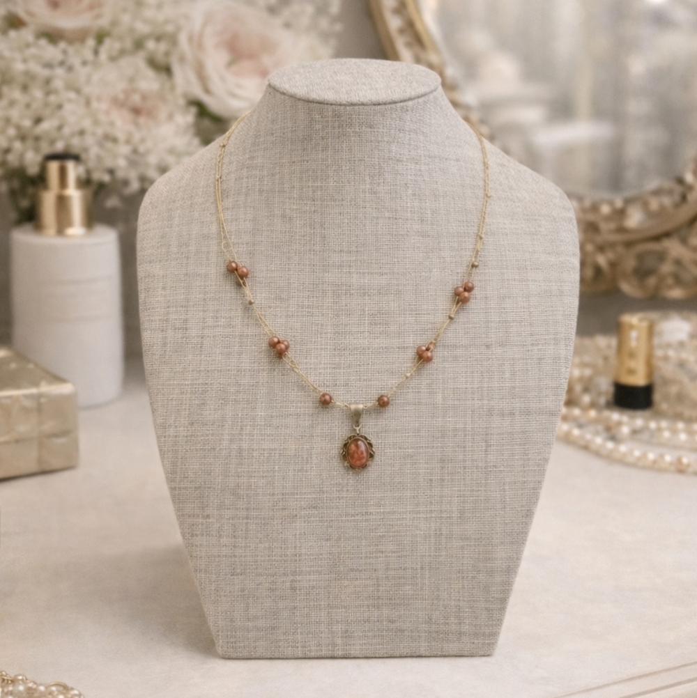 Faux Amber Boho Necklace - Pre-loved (16")